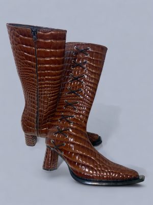 AFORA SIREN CROC LACE-UP BOOT