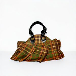 AFORA VOLANT TARTAN RUFFLE HANDBAG