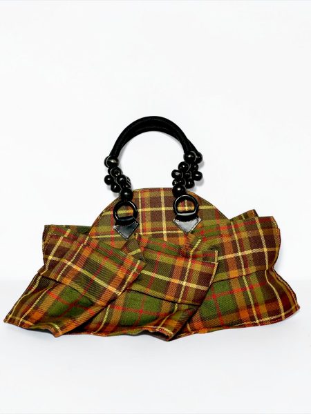 AFORA VOLANT TARTAN RUFFLE HANDBAG