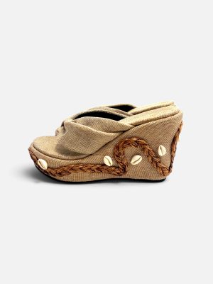 AFORA COWRY BRAID RAFFIA PLATFORM